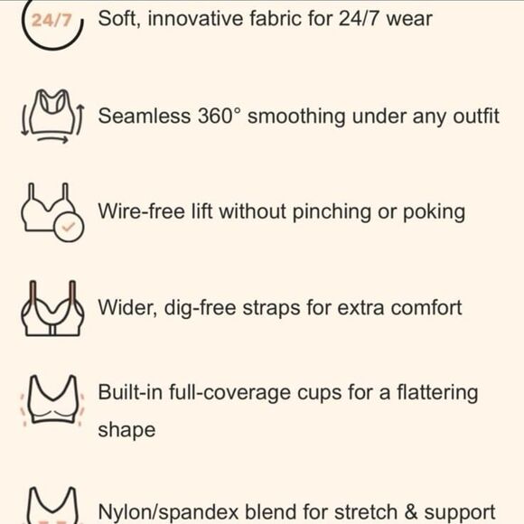 Truekind Daily Comfort Wirefree Shaper Bra 10022 NWT - Picture 2 of 11